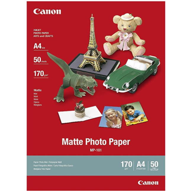 





Canon MP-101 A4 Matte 170gsm Photo Paper - 50 Sheets

Features:
<div>A4, 50 Sheets, 170GSM - A paper ideal for printing vivid photos and crisp text with a matte finish. With a suppressed glossiness this paper is also suitable for creative uses such as party invitations, greetings cards and scrapbooking.</div>
