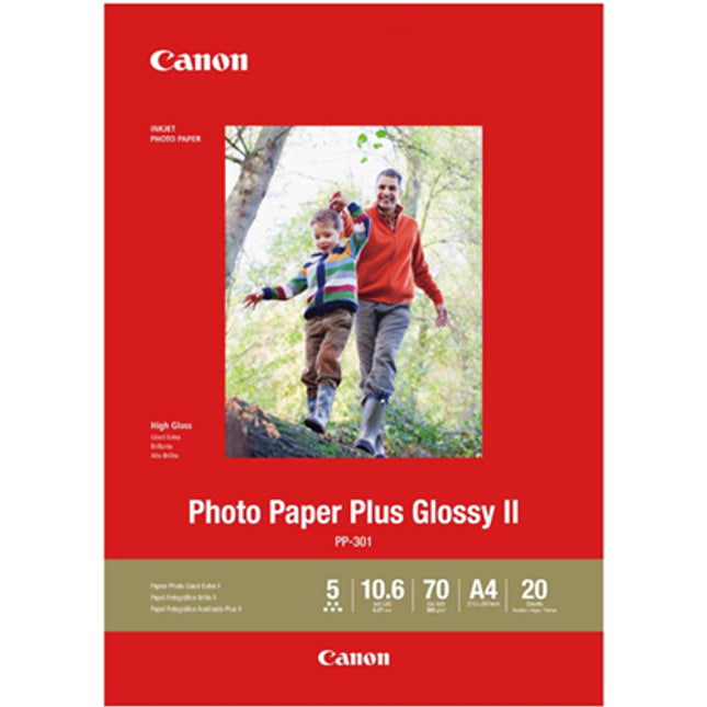 





Canon PP-301 A4 Glossy II 275gsm Photo Paper - 20 Sheets

Features:
<div>A4, 275GSM, 20 Sheets Glossy Photo Paper

This paper provides rich, deep blacks and vivid colours. It has a thickness and crisp, luxurious feel of high-quality photo paper fresh from the photo lab and provides great value for a paper of this quality.</div>