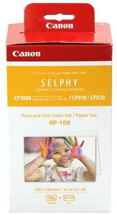 





Canon RP-108 Selphy 6x4 Photo Paper & Ink Kit - 108 Sheets

Features:
<div>Canon RP-108 Color Ink/Paper Set;

Compatible with these SELPHY printers only: CP910/CP1000/CP1200/CP1300 (will not work with CP800/CP810/CP900).</div>