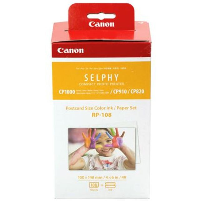 





Canon RP-108 Selphy 6x4 Photo Paper & Ink Kit - 108 Sheets

Features:
<div>Canon RP-108 Color Ink/Paper Set;

Compatible with these SELPHY printers only: CP910/CP1000/CP1200/CP1300 (will not work with CP800/CP810/CP900).</div>