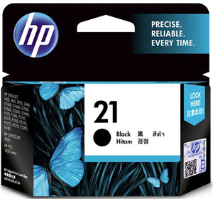 





HP 21 Black Ink Cartridge

Features:
<div>Compatible With: Deskjet 1402, 1410, 3920, 3940, D1360, D1460, D1550, D1560, D2360, D2460, F370, F380, F2120, F2179, F2180, F2235, F2275, F2276, F2280, F4185, Officejet 4355, HP PSC 1400 Series, Yield ~190 Pages</div>
