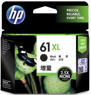 





HP 61XL High Yield Black Ink Cartridge

Features:
<div>Compatible With: Deskjet 1000, 1050A, 1055, 1056, 1510, 1512, 1513,2050, 2050A, 2512, 2514, 2540, 2542, 2544, 3050, 3050A, 3052A, 3054, 3055A, 3510, 3511, 3512, ENVY 4500, 4501, 4502, 4503, 4504, 4505, 4507, 4508, 5530, 5531, 5532, 5534, 5535, 5539, Officejet 2620, 2621, 2622, 4630, Yield ~485 Pages</div>