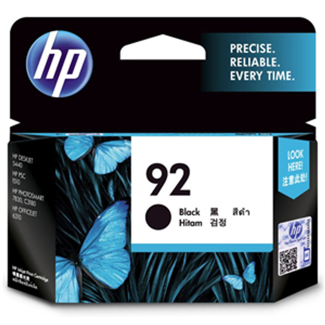 





HP 92 Black Ink Cartridge

Features:
<div>Compatible With: DeskJet 5440, PSC 1510, PhotoSmart 7830, C3180, OfficeJet 6310, Yield ~220 Pages</div>