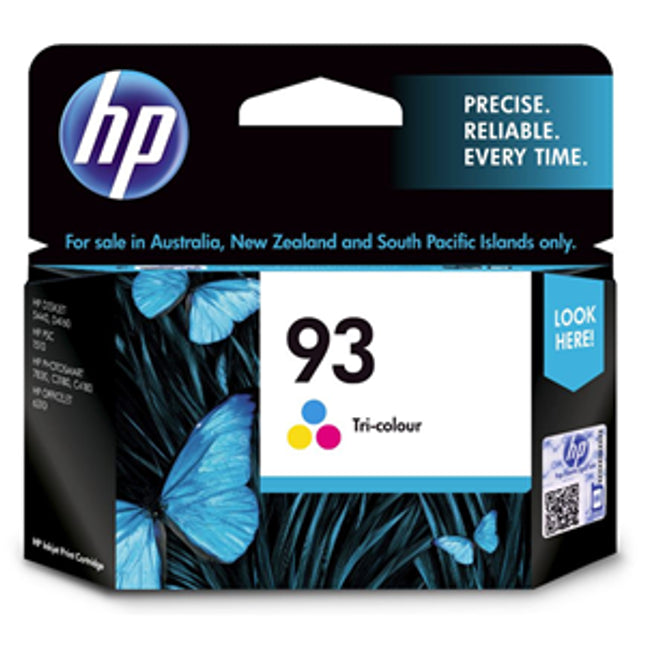 





HP 93 Tri-Colour Ink Cartridge

Features:
<div>Compatible With: DeskJet 5440, PSC 1510, PhotoSmart 7830, C3180, OfficeJet 6310, Yield ~220 Pages</div>