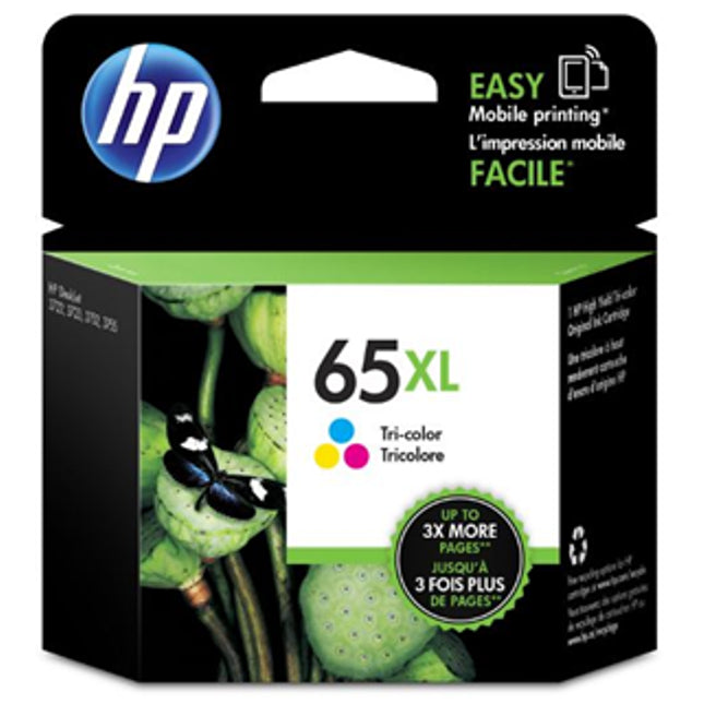 





HP 65XL Tri-Colour High Yield Ink Cartridge

Features:
<div>Compatible with: DeskJet 2620, 3755, 3720, Envy 5020

Yield ~300 Pages (at 5% Coverage)</div>