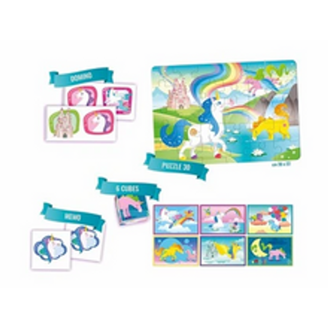 30 pc 4 in 1 unicorn edukit jigsaw puzzle and games