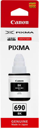 





Canon GI690 Black Pixma MegaTank Ink Bottle

Features:
<div>Compatible with: Pixma MegaTank Endurance G3610, G3600, G4610

Yield ~6,000 Pages</div>