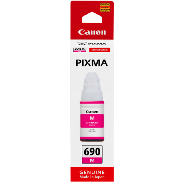 





Canon GI690 Magenta Pixma Endurance Ink Bottle

Features:
<div>Compatible with: PIXMA MegaTank Endurance G3610, G3600, G4610

Yield ~7,000 Pages</div>