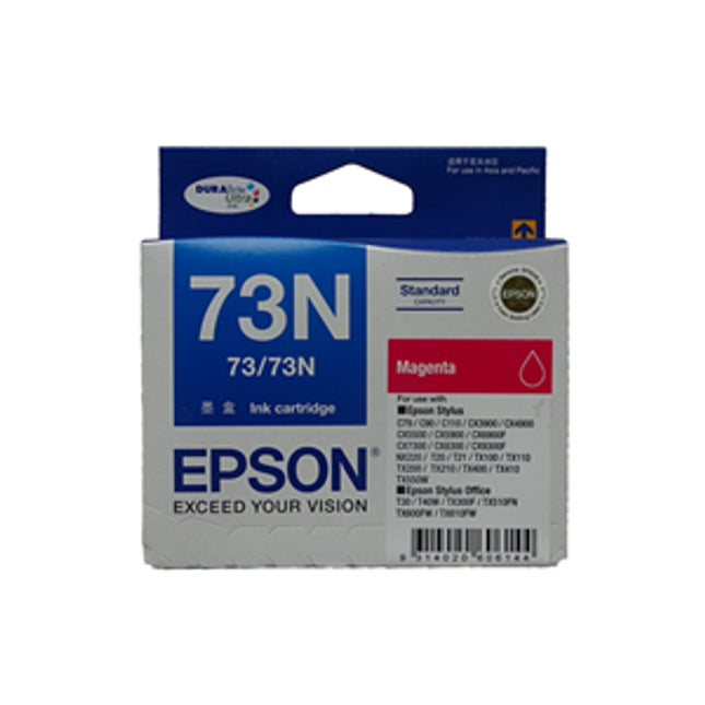 





Epson 73N Magenta Ink Cartridge

Features:
<div>Compatible With: Stylus CX4900, Stylus CX3900, Stylus CX5900, Stylus C79, Stylus CX6900F, Stylus C90, Stylus C110, Stylus CX5500, Stylus CX7300, Stylus CX8300, Stylus CX9300F, Stylus Office TX300F, Stylus Office TX600FW, Stylus TX400, Stylus TX200, Stylus T20, Stylus TX100, Stylus Office T40W, Stylus T21, Stylus TX110, Stylus TX210, Stylus TX550W, Stylus Office TX610FW, Stylus NX220</div>