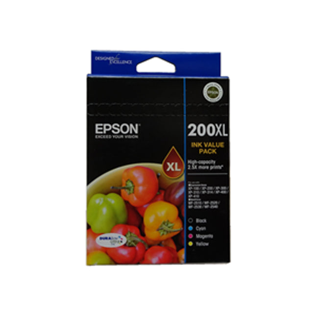 





Epson 200XL High Yield Ink Cartridge 4 Ink Value Pack

Features:
<div>Compatible With: Expression Home XP-300, Expression Home XP-100, Expression Home XP-400, WorkForce WF-2540, WorkForce WF-2530, Expression Home XP-200, Expression Home XP-410, Expression Home XP-310</div>