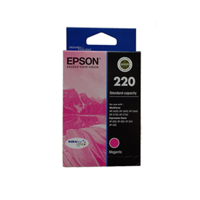 





Epson 220 Magenta Ink Cartridge

Features:
<div>Compatible With: WorkForce WF-2650, Expression Home XP-420, Expression Home XP-320, Expression Home XP-324, Expression Home XP-220, WorkForce WF-2660, WorkForce WF-2630, WorkForce WF-2750, WorkForce WF-2760</div>