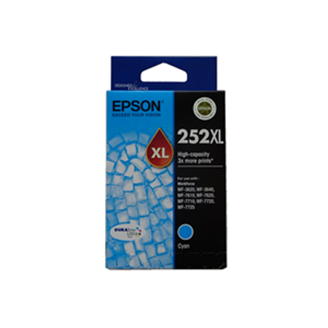 





Epson 252XL Cyan High Yield Ink Cartridge

Features:
<div>Compatible With: WorkForce WF-7620, WorkForce WF-7610, WorkForce WF-3640, WorkForce WF-3620, WorkForce WF-7710, WorkForce WF-7720</div>