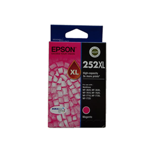 





Epson 252XL Magenta High Yield Ink Cartridge

Features:
<div>Compatible With: WorkForce WF-7620, WorkForce WF-7610, WorkForce WF-3640, WorkForce WF-3620, WorkForce WF-7710, WorkForce WF-7720</div>