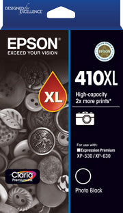 





Epson 410XL Photo Black High Yield Ink Cartridge

Features:
<div>Compatible With: Expression Premium XP-630, Expression Premium XP-530, Expression Premium XP-640, Expression Premium XP-540, Expression Premium XP-900</div>