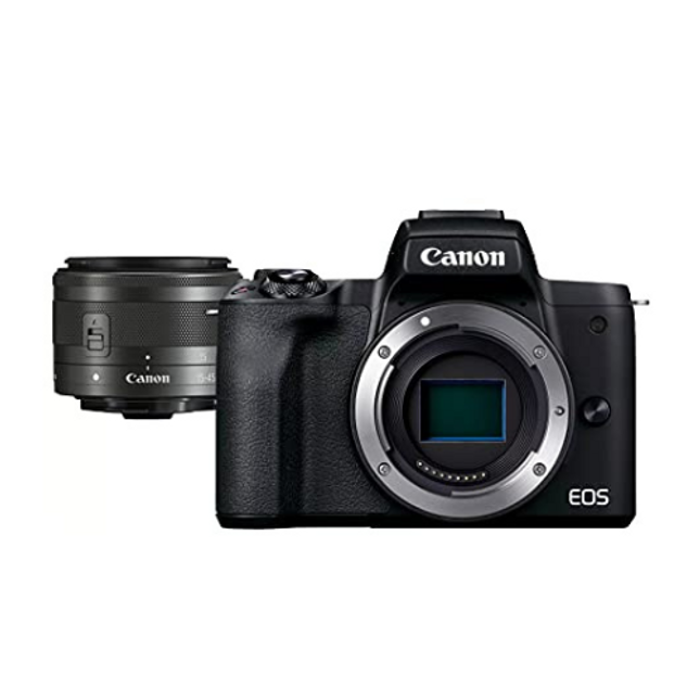 Canon EOS M50 Kit DSLR Camera 15-45mm 24.1MP Black