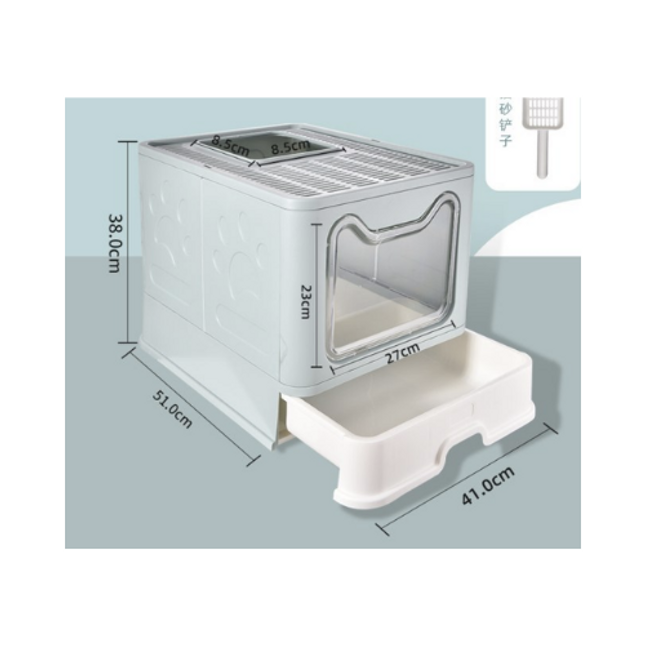 Foldable Cat Potty Litter Box Light Green