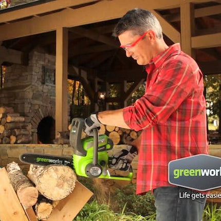 green works chainsaw g max 40 v li ion with 12 bar