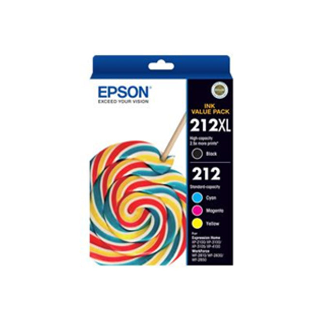 





Epson 212XL BK + 212 C/M/Y 4 Ink Cartridge Value Pack

Features:
<div>Compatible With: WorkForce WF-2830 and WF-2850

Yield ~500 pages XL BK, ~130 pages standard C/M/Y</div>