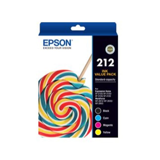 





Epson 212 Value Pack BK/C/M/Y Ink Cartridges

Features:
<div>Includes 212 BK/C/M/Y

Compatible With: WorkForce WF-2830 and WF-2850

Yield ~150 pages BK, 130 pages C/M/Y</div>