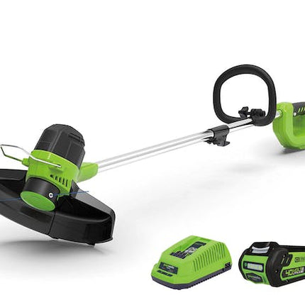 green works line trimmer g max 40 v li ion 2 0 ah kit