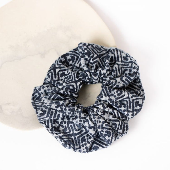 indigo batik scrunchie