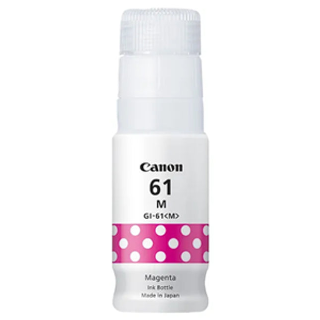 





Canon GI61M PIXMA MegaTank Ink Bottle Magenta

Features:
<div>Compatible with: PIXMA MegaTank G3660, G3665, G3620, G3625

Yield ~7,700 Pages, GI-61 Magenta</div>