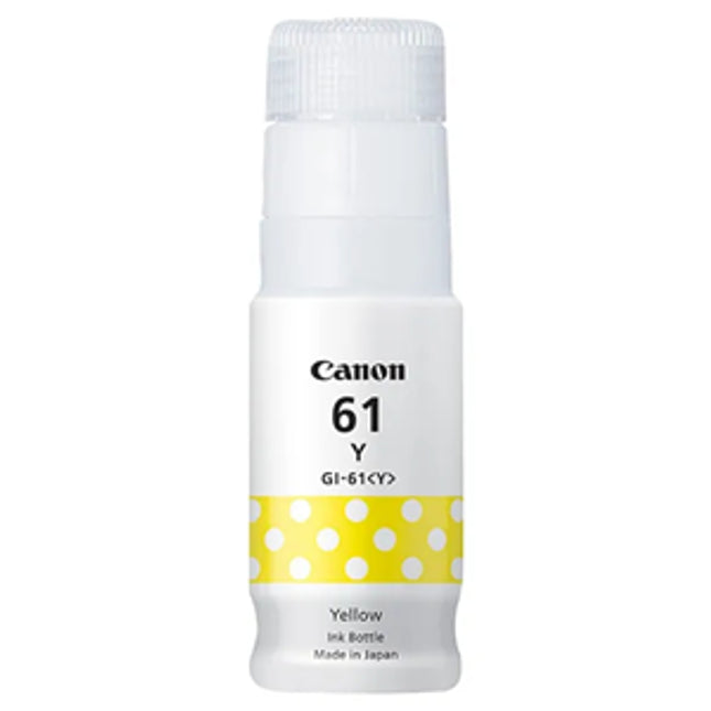 





Canon GI61Y PIXMA MegaTank Ink Bottle Yellow

Features:
<div>Compatible with: PIXMA MegaTank G3660, G3665, G3620, G3625

Yield ~7,700 Pages, GI-61 Yellow</div>