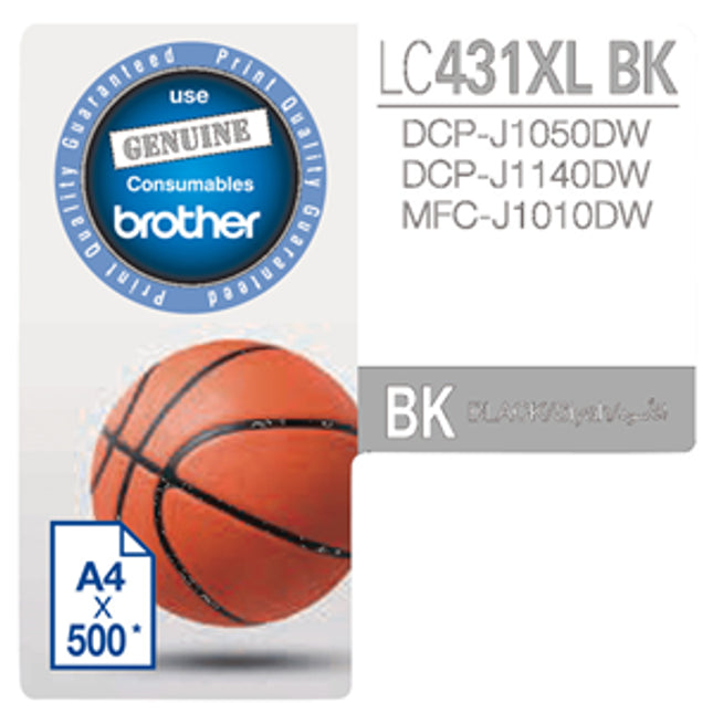 





Brother LC431XLBK Black High Yield Ink Cartridge

Features:
<div>Compatible With: MFC-J1010DW, DCP-J1050DW, DCP-J1140DW ~ 500 Pages</div>