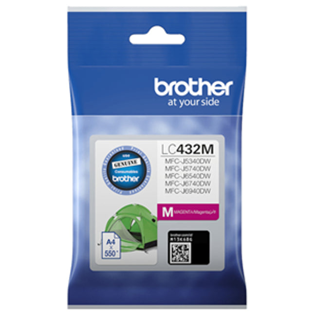 





Brother LC432M Magenta Cartridge

Features:
<div>Compatible With: MFCJ5340DW, MFCJ5740DW, MFCJ6540DW, MFCJ6940DW   ~ 550 Pages</div>