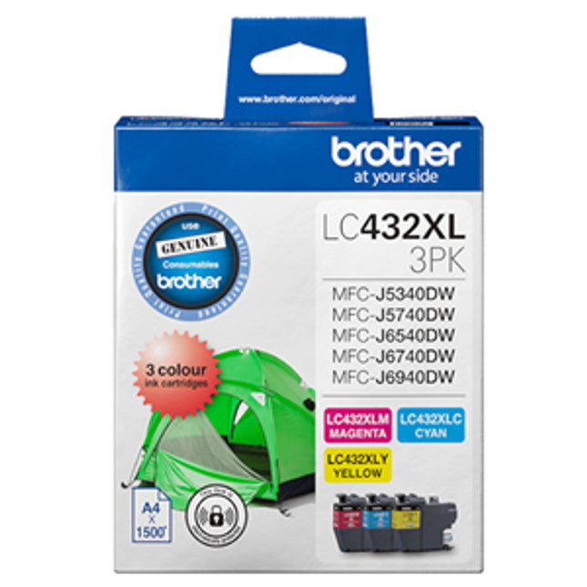 





Brother LC432XL3PKS 3-Pack High Yield Ink Cartridge (C/M/Y)

Features:
<div>LC432XL3PKS 3-pack ink cartridges containing cyan, magenta, and yellow.

Compatible With: MFCJ5340DW, MFCJ5740DW, MFCJ6540DW, MFCJ6940DW</div>