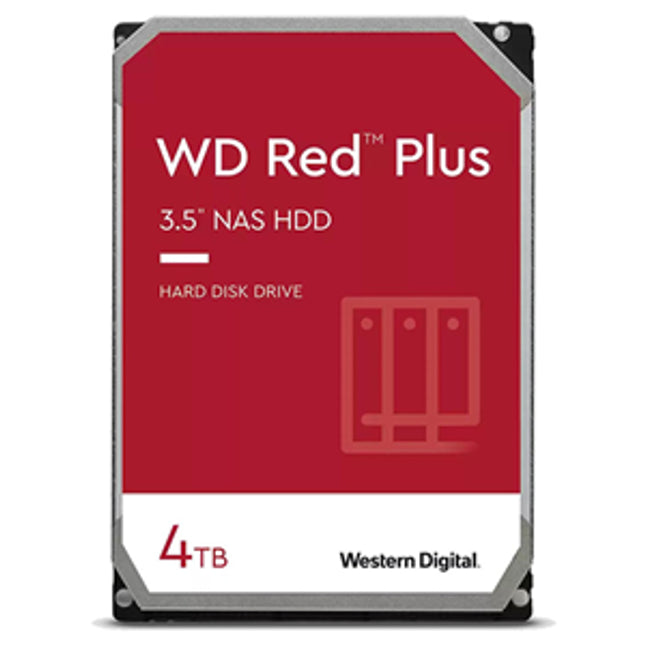 WD Red Plus 4TB SATA 3.5" Intellipower 128MB NAS HDD 3Yr Wty.