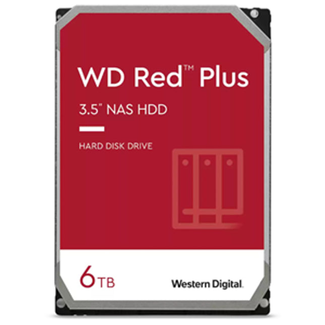 WD Red Plus 6TB SATA 3.5" Intellipower 256MB NAS HDD 3Yr Wty.