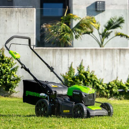 green works lawnmower 40 v 460 mm self propelled 6 0 ah kit