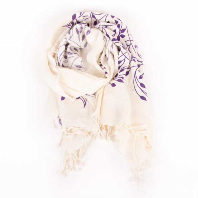 purple leaves scarf