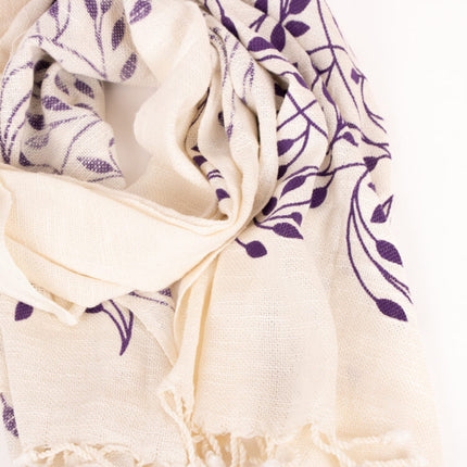 purple leaves scarf