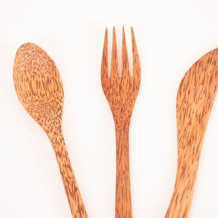 coconut wood cutlery set