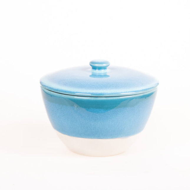 blue deep bowl with lid
