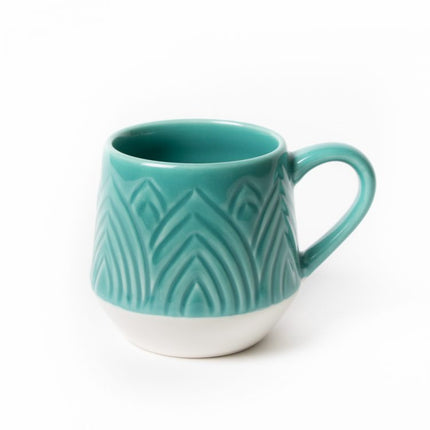 teal lotus mug