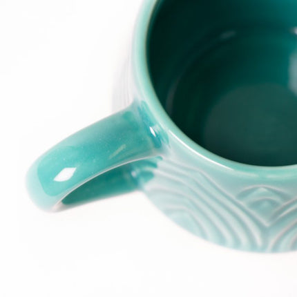 teal lotus mug