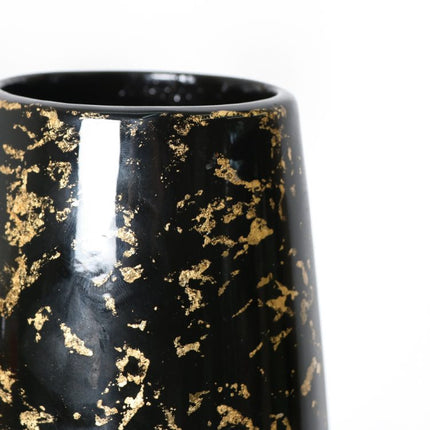 black gold lacquer vase