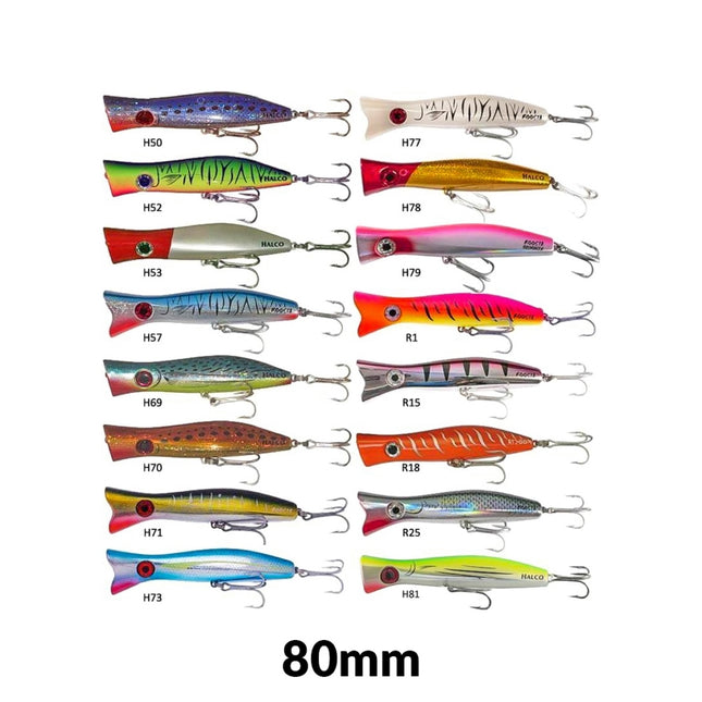 halco rooster popper 80mm 16g red head