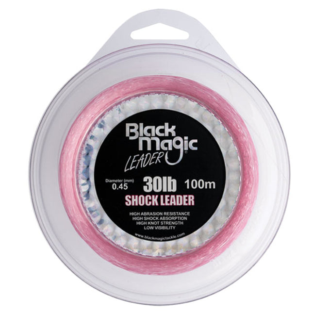 black magic pink shock leader 30lb