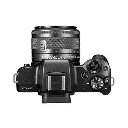 Canon EOS M50 MarkII DSLR Camera 15 to 45 mm 24.1 MP Black