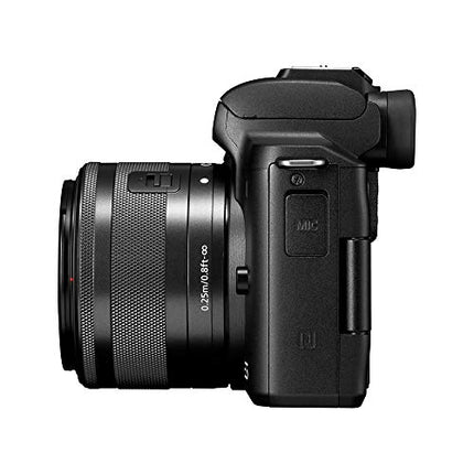 Canon EOS M50 MarkII DSLR Camera 15 to 45 mm 24.1 MP Black