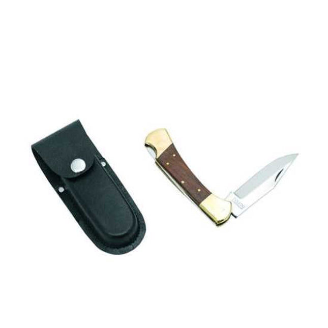 stock knife single blade with leather pouch 225 mm