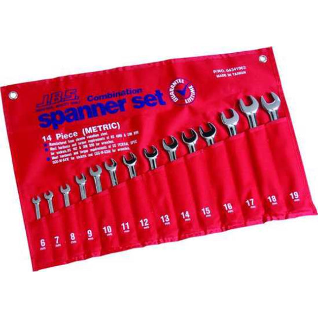 jbs 14 piece combination metric spanner set each
