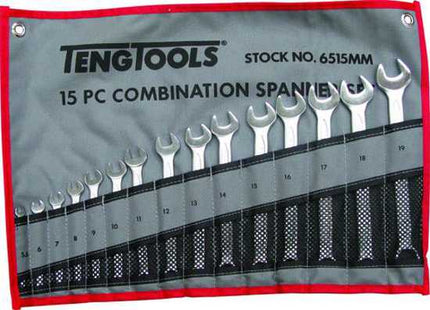 teng combination metric spanner canvas 15 pc each