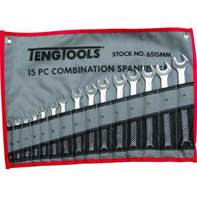 teng combination metric spanner canvas 15 pc each