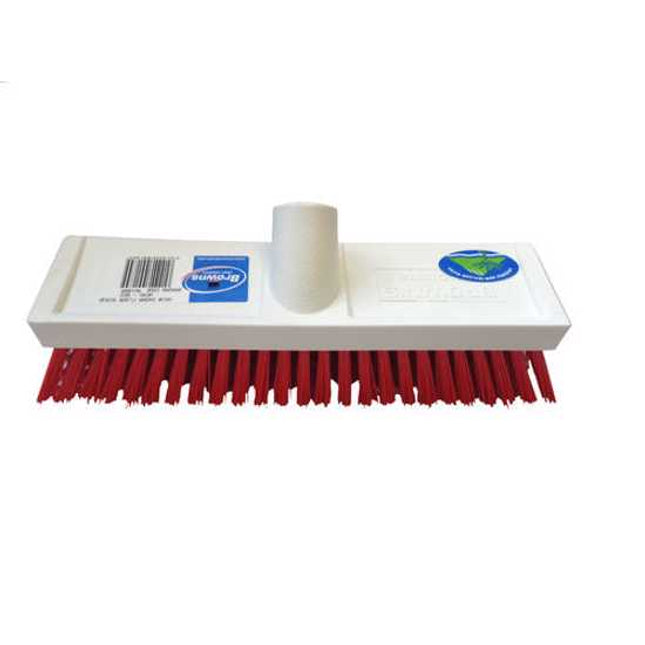Browns Deck Scrub Brush Head Screwfit Red Fill-254mm-Each