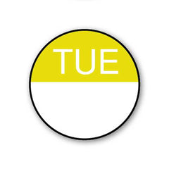 tuesday day label yellow on white 24 mm 1000 roll